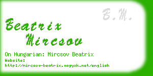 beatrix mircsov business card